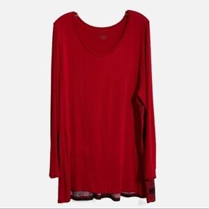 Lane Bryant Buffalo Plaid Stretchy Long Sleeve Top Blouse Tunic. Size 18/20